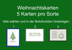 Ausgefallene Weihnachtskarten 5er Set - O Tannenbaum, Merry Christmas oder Baum mit Frohe Weihnachten in 3 Sprachen