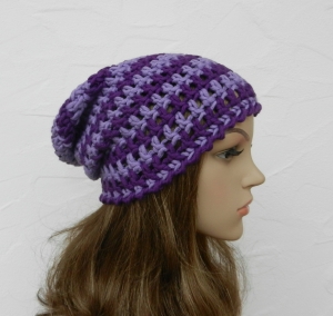 Lucy ♥ Beanie, Wintermütze in lavendel, violett - Schurwolle Mix - Handarbeit kaufen