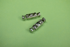 Kordelstopper Metall silber, 2-Loch für 4 mm dicke Kordeln Bänder (Preis gilt für 2 Stück)