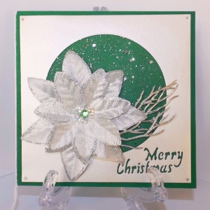 Weihnachtskarte in Grün mit Silbernem Weihnachtsstern - Handarbeit kaufen