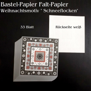 Faltpapier für Basketta-Sterne Origami-Papier Weihnachten Winter Schneeflocken Bastel-Papier