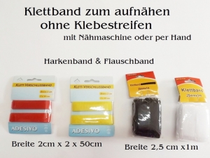 Klettband zum Aufnähen, Harkenband & Flauschband ohne Klebestreifen Klettverschluss - Handarbeit kaufen
