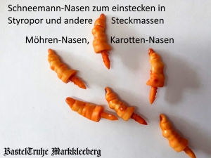 lustige Hexen-Nase, Schneemann-Nase Karotten-Nase Möhrennase 5 Stück aus Kunstsoff zum anstecken