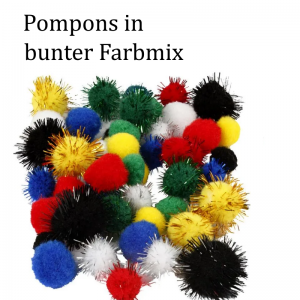 Pompons Plüsch & Glitzer Bommeln zu basteln, 15-20 mm, bunter Farbmix, ca. 48 Stück  - Handarbeit kaufen