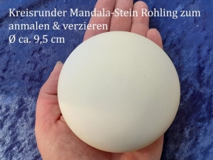 Mandala-Steine, Gips-Steine zum anmalen & dekorieren >>> Rund, Ø 9,5 cm Garten-Deko Wohn-Deko  - Handarbeit kaufen