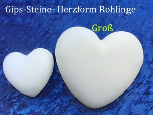 Herz-Stein, Gips-Steine Deko-Steine zum anmalen & dekorieren >>> Herz groß 