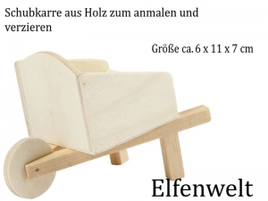 Elfenwelt Schubkarre, Minimöbel für Elfenlandschaft Puppenstuben Fairy Garden Schubkarre aus Holz