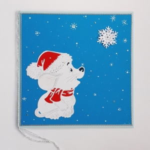 Weihnachtskarte, Frohe Weihnachten, Schneeflocke, Weihnachtsgrüße Festtagskarte, Handarbeit silbern & Blau - Handarbeit kaufen