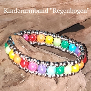 Regenbogen-Armband für Kinder Kinderarmband, Kinderschmuck, Schmuck für Kinder Armreifen Perlenarmband Handarbeit