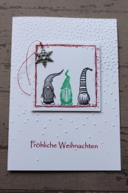 Handgefertigte Weihnachtskarte mit Wichtel ★   
