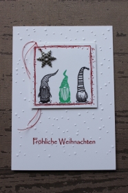 Handgefertigte Weihnachtskarte mit Wichtel ★
