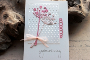 Handgefertigte Geburtstagskarte - rosé 