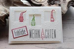Handgefertigte Weihnachtskarte mit Wichtel ★