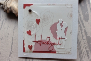 Hochzeitskarte, Glückwunschkarte zur Hochzeit, Rosen-Motiv