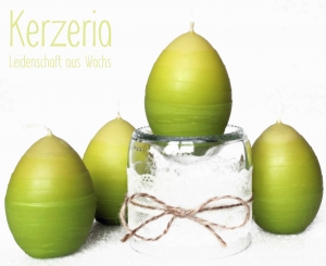  GelbGrün - 4 Osterkerzen ☀Öko☀ handgemacht aus recyceltem Wachs