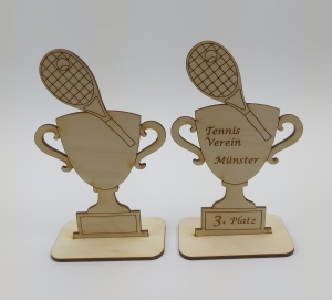 Tennis Wettbewerb Holz Pokal Personalisiert Logo Meisterschaft Turnier Schläger - Handarbeit kaufen