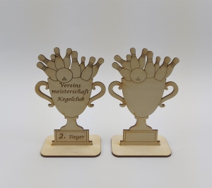 Bowling Wettbewerb Holz Pokal Personalisiert Logo Meisterschaft Turnier Pins - Handarbeit kaufen