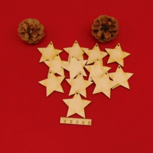 Weihnachtssterne mit Loch 5 cm, ideal für Weihnachtsdekoration, 12 Stück (SET-12) - Handarbeit kaufen