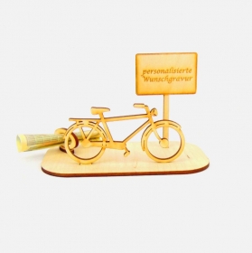 Geld und Gutschein  ★Personalisiertes Herren- Fahrrad aus Holz mit Aufschrift - Wunschgravur - Handarbeit kaufen