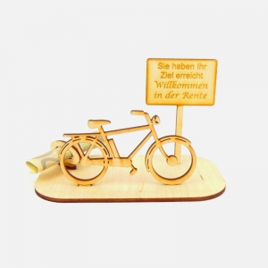 Geldgeschenkset  ★Herren -  Fahrrad aus Holz mit Aufschrift - Sie haben ihr Ziel erreicht - Handarbeit kaufen