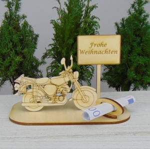 Gutscheingeschenkset  Weihnachten ★ Moped aus Holz mit Aufschrift - Handarbeit kaufen