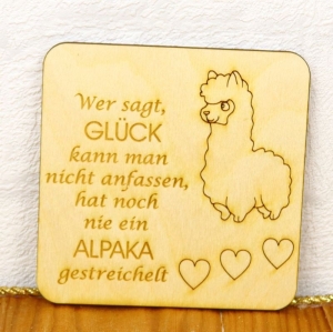 Originelles Geschenk für echte ALPAKA Fans  ☆ Untersetzer für Getränke aus Holz mit Alpaka Motiv und Sprüchen ♥ einzeln oder im SET - Handarbeit kaufen