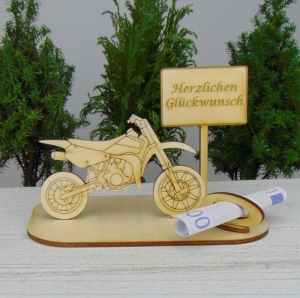 Geldgeschenk Cross Motorrad Führerschein  Geschenk für jeden Anlass, Geburtstag -Herzlichen Glückwunsch..K20    - Handarbeit kaufen