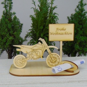 Geldgeschenk Cross Motorrad Führerschein  Geschenk für jeden Anlass, Geburtstag -Frohe Weihnachten..K20  - Handarbeit kaufen