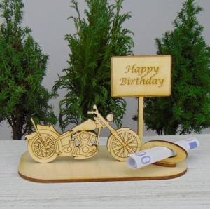 Geldgeschenk Chopper Motorrad Führerschein, Rente Geschenk für jeden Anlass, Geburtstag, Reise -K20- Happy Birthday - Handarbeit kaufen