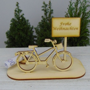 Geldgeschenk Damen, Fahrrad, Geschenk Fahrrad, Geschenk für Biker,-K24- Frohe Weihnachten  - Handarbeit kaufen