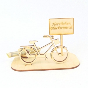 Geldgeschenk Damen, Fahrrad, Geschenk Fahrrad, Geschenk für Biker, -K24- Herzlichen Glückwunsch - Handarbeit kaufen