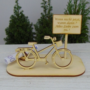 Geldgeschenk Damen, Fahrrad, Geschenk Fahrrad, Geschenk für Biker, -K24- Wenn nicht jetzt, wann dann? - Handarbeit kaufen