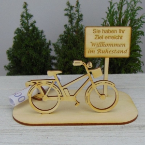 Geldgeschenk Damen, E-Fahrrad Damen, Geschenk Ebike, Geschenk für Biker, -K24- Ziel erreicht...Ruhestand - Handarbeit kaufen