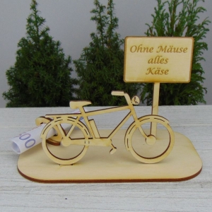 Geldgeschenk Herren, E-Fahrrad Herren, Geschenk E-Bike, Geschenk für Biker, -K24- Ohne Mäuse alles Käse - Handarbeit kaufen