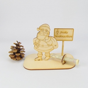 Weihnachtsgeschenk Geldgeschenk Weihnachtsmann Schild aus Holz★K45★ Frohe Weihnachten  - Handarbeit kaufen