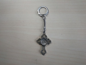 Schlüsselanhänger Ornament Kreuz mit Sonne, Zinklegierung  - Handarbeit kaufen