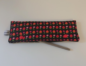 Stricknadelgarage , Stricknadeltasche mit Früchtchen für Nadelspiel 20 cm - Handarbeit kaufen