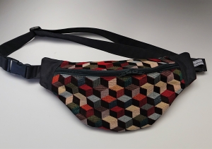 Bauchtasche Hüfttasche mit bunten Cubes , tragbar auch als Crossbag, Umhängetasche, handmade by la piccola Antonella - Handarbeit kaufen