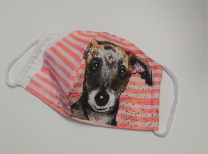 Mund - und Nasen - Maske  mit Tiermotiv Hund , Innenstoff dünne Baumwolle, waschbar, 1 Stück , KEIN Virenschutz , handmade by la piccola Antonella - Handarbeit kaufen