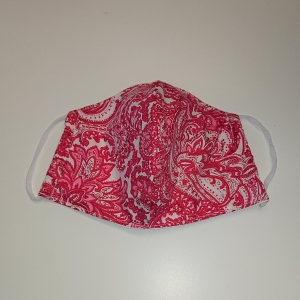 Mund - und Nasen - Maske Floral in rot weiß, 2 lagig aus dünner Baumwolle  , KEIN Virenschutz , handmade by la piccola Antonella - Handarbeit kaufen