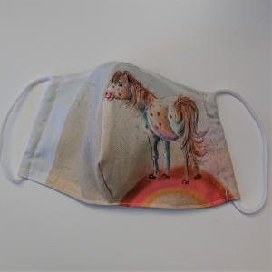 Mund - und Nasen - Maske mit Pferd, 2 lagig aus dünner Baumwolle  , KEIN Virenschutz , handmade by la piccola Antonella - Handarbeit kaufen