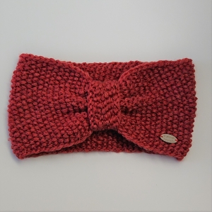 Gestricktes Stirnband  in lachsfarben aus  100% Wolle (Merino) , geraffter Twist ,  handgestrickt von la piccola Antonella - Handarbeit kaufen