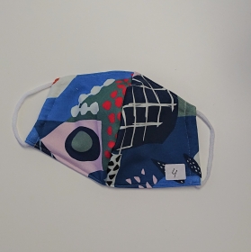 Mund - und Nasen - Maske mit buntem Muster, 2 lagig , KEIN Virenschutz , handmade by la piccola Antonella    - Handarbeit kaufen