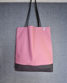 Einfacher Shopper in rosa grau, Einkaufstasche, Beutel, Handmade by la piccola Antonella  