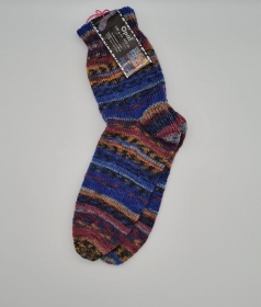 Gestrickte Socken in blau bunt für den Mann, Gr. 42/43, Wollsocken, Kuschelsocken, handgestrickt, la piccola Antonella  