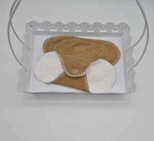 Waschbare Slipeinlagen / Binden aus Baumwolle in sand, 2 Stück, Zero Waste, handmade by la piccola Antonella  