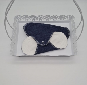Waschbare Slipeinlagen / Binden aus Baumwolle in blau, 2 Stück, Zero Waste, handmade by la piccola Antonella