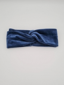 Stirnband Nicki in jeansblau, Knotenstirnband, Turbanstirnband, Bandeau, Haarband, handmade by la piccola Antonella  - Handarbeit kaufen