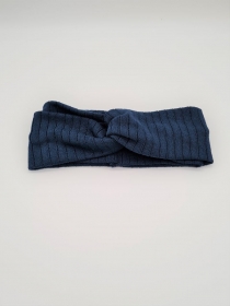 Stirnband aus Strickstoff in blau, Knotenstirnband, Turbanstirnband, Bandeau, Haarband, handmade by la piccola Antonella    - Handarbeit kaufen