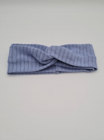 Stirnband aus Strickstoff in hellblau, Knotenstirnband, Turbanstirnband, Bandeau, Haarband, handmade by la piccola Antonella  - Handarbeit kaufen